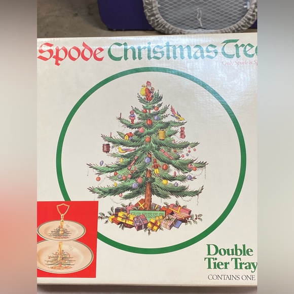 SPODE CHRISTMAS TREE DOUBLE TIER TRAY BRAND NEW IN BOX - Picture 4 of 4